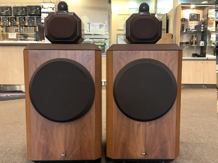 A picture of an original first generation pair of Bowers & Wilkins 801 Floorstanding Loudspeakers