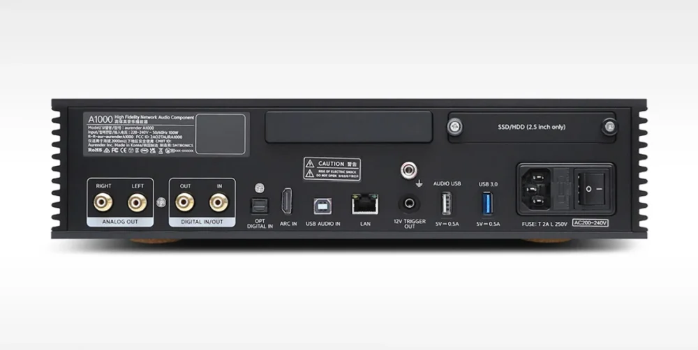 Aurender A Network Player Black Rear View Back Panel Living Sound and Vision Brisbane Australia x