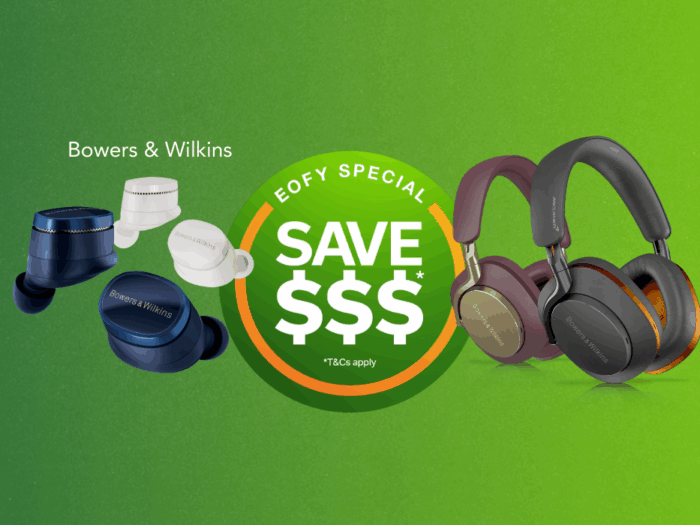 EOFY Specials on Bowers and Wilkins Headphones and Earbuds