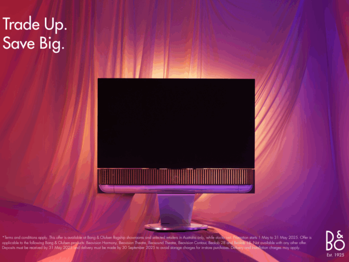 Trade Up. Save Big with Bang and Olufsen