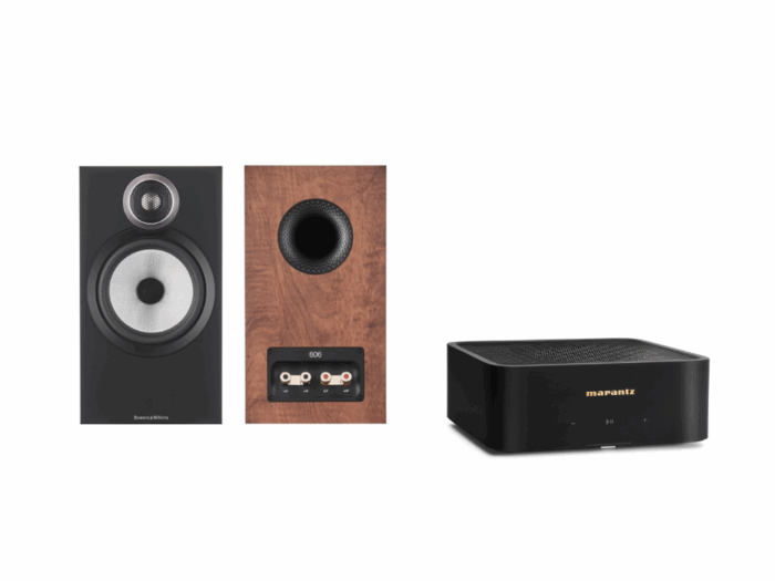 Bowers and Wilkins 606 S3 Bookshelf Speakers Plus Marantz M1 at Len Wallis Audio | Cherry