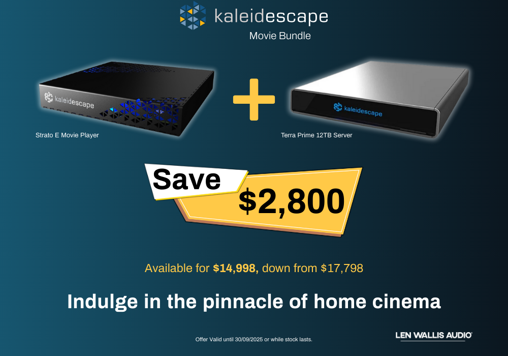Kaleidescape Strato E with Terra Prime 12TB Cinema Bundle at Len Wallis Audio in Lane Cove